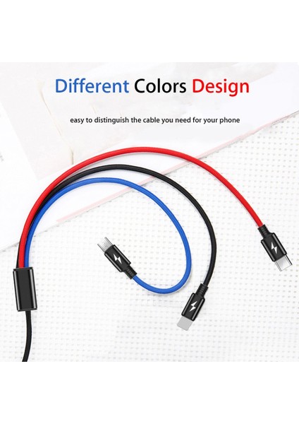 Çoklu USB Tip C Kablo 2 Metre Mikro USB C Kısa Kablo Çoklu USB Şarj Aleti Kablosu Samsung S20 Ultra 20 Şarj Kablosu 2 M (Yurt Dışından) modelleri