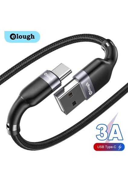 Elough USB Tip C Kablo Mikro USB Tel 3A Hızlı Şarj USB C Kablosu Samsung S20 S21 Xiaomi Poco Aydınlatma Kablosu iPhone 11 (Yurt Dışından)