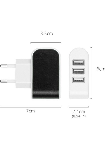 Zuczug 5V 3A Çoklu 3 Bağlantı Noktalı Aydınlık Şarj Cihazı Duvar USB Şarj Cihazı Abd Fiş Adaptörü Telefon Şarj Cihazı iPhone 8 Için Samsung S8 Tablet (Yurt Dışından) indirimleri