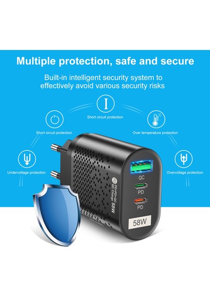 Olaf 58W Tip C USB Şarj Cihazı Hızlı Şarj Qc Pd 3.0 Cep Telefonu Şarj Adaptörü Ab Abd Ingiltere Kr Fiş iphone ipad Samsung Huawei Için (Yurt Dışından) indirimleri