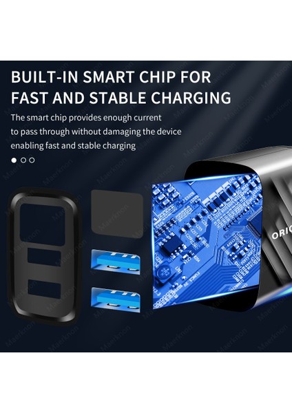 18W USB Şarj Cihazı LED Dijital Ekranlı Hızlı Şarj 2 Portlu Hızlı Şarj Telefon Adaptörü Iphone Xiaomi Samsung Duvar Şarj Cihazları Için (Yurt Dışından) fırsatları