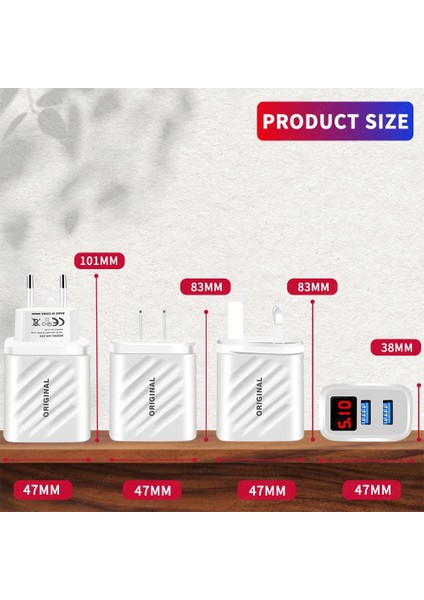 18W USB Şarj Cihazı LED Dijital Ekranlı Hızlı Şarj 2 Portlu Hızlı Şarj Telefon Adaptörü Iphone Xiaomi Samsung Duvar Şarj Cihazları Için (Yurt Dışından) indirimleri
