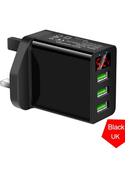 Taşınabilir 3 USB 48W Qc3.0 3.1A Hızlı Şarj Dijital Ekran Duvar Şarj Adaptörü (Yurt Dışından) modelleri