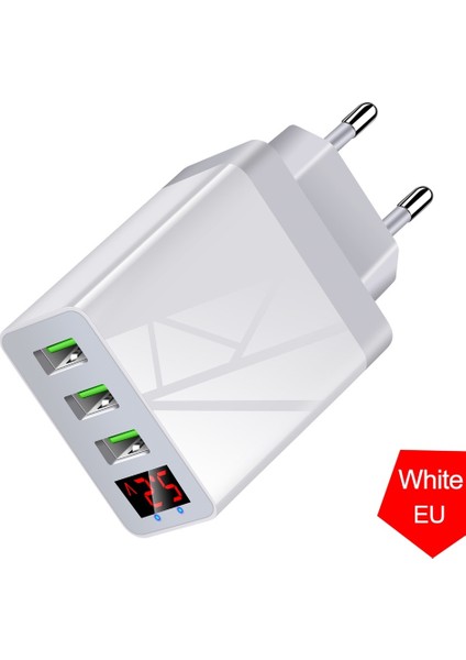 Taşınabilir 3 USB 48W Qc3.0 3.1A Hızlı Şarj Dijital Ekran Duvar Şarj Adaptörü (Yurt Dışından) fırsatları