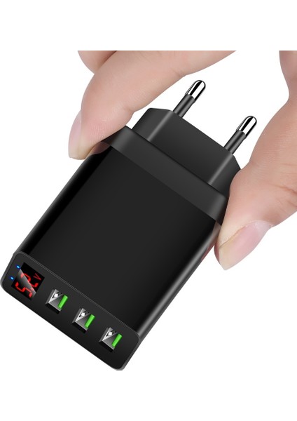 Taşınabilir 3 USB 48W Qc3.0 3.1A Hızlı Şarj Dijital Ekran Duvar Şarj Adaptörü (Yurt Dışından) indirimleri