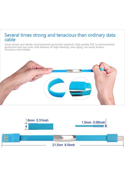 Bilezik Mikro USB Tip C Kablo Bileklik USB C Veri Şarj Kablosu iPhone Xs x 8 7 Samsung Xiaomi Android USB Telefon Şarj Cihazı (Yurt Dışından) fırsatları