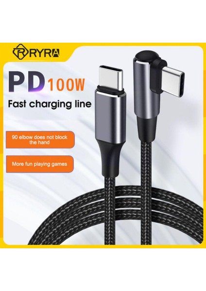 Ryra Tip-C Hızlı Şarj Şarj 0.5/1 M Kablo C-C Tek Kafa Kablo Usb-C Şarj Cihazı Hızlı Şarj USB Kablosu Huawei Xiaomi Için (Yurt Dışından)