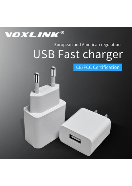 Voxlınk USB Şarj Cihazı 5 V 2.1A Evrensel Taşınabilir Seyahat Duvar Adaptörü iPhone X/8/7 Artı/6 S Artı iPad Pro/hava Samsung Galaxy (Yurt Dışından)