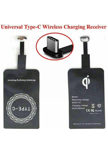 Evrensel Hızlı Kablosuz Şarj Adaptörü Kablosuz Şarj Alıcısı Yama Android Mikro USB Tip-C Cep Telefonu (Yurt Dışından) modelleri