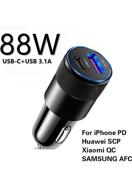 USB Araç Şarj Cihazı Hızlı Şarj 3.0 Tip C Hızlı Şarj Telefon Adaptörü iPhone 13 12 11 Pro Max Redmi Huawei Samsung S21 S22 (Yurt Dışından)