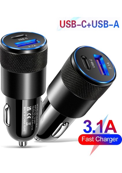 USB Araç Şarj Cihazı Hızlı Şarj 3.0 Tip C Hızlı Şarj Telefon Adaptörü iPhone 13 12 11 Pro Max Redmi Huawei Samsung S21 S22 (Yurt Dışından) indirimleri