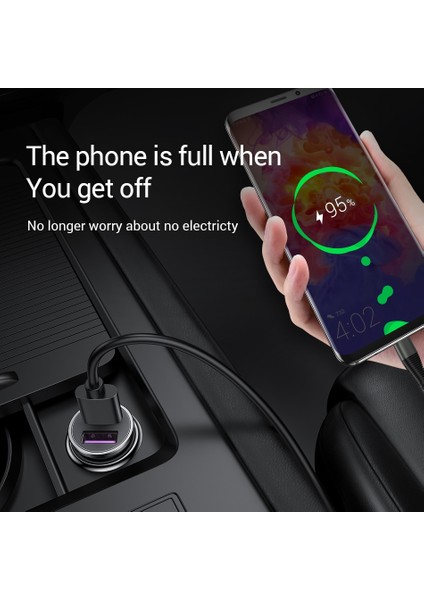 Oppselve USB Araç Şarj Cihazı iPhone Samsung Tablet 3.1A Mini Hızlı Şarj Cihazı Araç Şarj Cihazı Çift USB Araç Telefonu Şarj Adaptörü Arabada (Yurt Dışından) modelleri