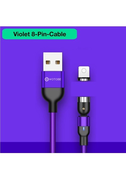 540° Dönen USB Manyetik Kablo 3A Hızlı Şarj USB C Tel Mıknatıs Cep Telefonu Için Mikro USB 8 Pinli Veri Kablosu (Yurt Dışından) fırsatları