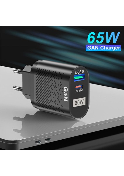 65W Gan Şarj Cihazı Tablet Dizüstü Bilgisayar Hızlı Şarj Cihazı Tip C Pd Hızlı Şarj Cihazı Kore Abd Ingiltere Şartname Fiş Adaptörü iPhone Samsung Için (Yurt Dışından)