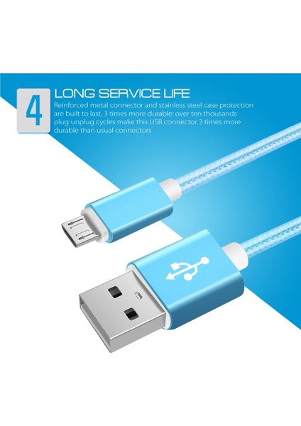 Naylon Kaplama USB Kablosu Şarj Cihazı Şarj Hattı Veri Aktarımı Sync Kablosu iPhone Aydınlatma Tipi C Android Cep Telefonu 1 M/2 M/3 M (Yurt Dışından) fiyatları