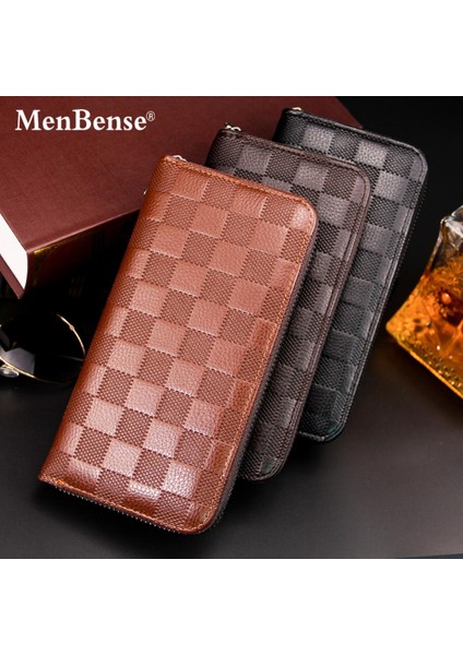 Ekose Yeni Erkek Fermuarlı El Çantası Uzun Rahat Büyük Kapasiteli Erkek Cüzdanı Aliexpress'da (Yurt Dışından)