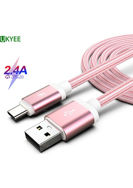 Ukyee C Tipi Kablo Hızlı Şarj Naylon Örgü USB C Şarj Cihazı Samsung S8 S9 S10 Artı Xiaomi Redmi Için Not 7 8 Pro (Yurt Dışından)