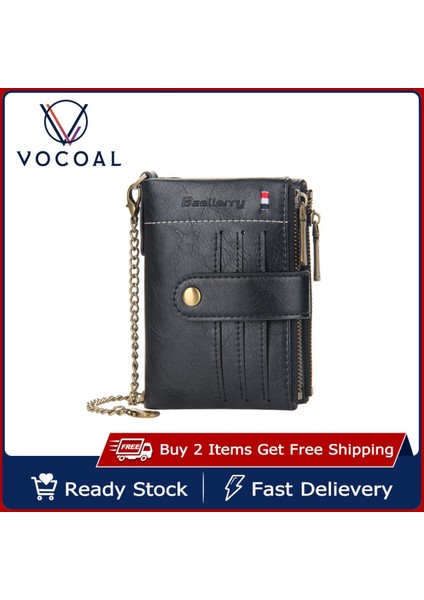 Vocoal Erkek Cüzdan Çantaları Iş Cüzdanları Pu Debriyaj Fermuar Cüzdanlar Moda Pu Deri Kısa Cüzdan Seyahat Çantaları Çanta C-Oin Kese Kimlik Kredi Kartı Sahipleri Erkek Cüzdanı (Yurt Dışından)