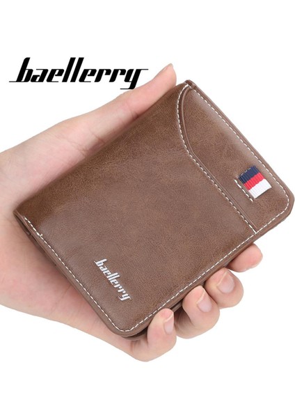 Baellerry Cüzdan Erkek Kısa Kore Versiyonu Dikey Çoklu Kart Üç Katlı Bozuk Para Cüzdanı Ince Ehliyet Kartı Sahibi (Yurt Dışından)