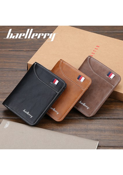 Baellerry Cüzdan Erkek Kısa Kore Versiyonu Dikey Çoklu Kart Üç Katlı Bozuk Para Cüzdanı Ince Ehliyet Kartı Sahibi (Yurt Dışından) modelleri