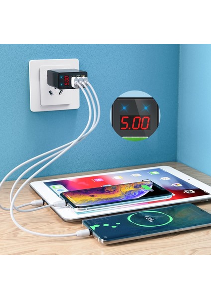 USB Dijital Şarj Cihazı Dijital Ekran Hızlı Şarj Edilen Duvar Telefonu (Yurt Dışından) fırsatları