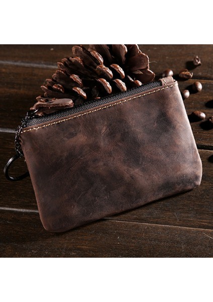 Moda Inek Derisi Hakiki Deri Bozuk Para Cüzdanı Küçük Fermuarlı Cüzdan Kadınlar ve Erkekler Için (Yurt Dışından) fırsatları