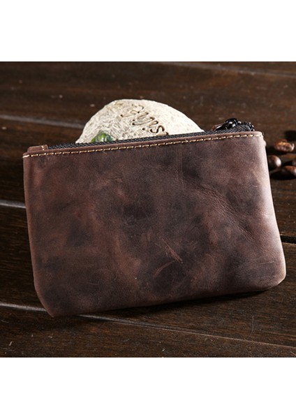 Moda Inek Derisi Hakiki Deri Bozuk Para Cüzdanı Küçük Fermuarlı Cüzdan Kadınlar ve Erkekler Için (Yurt Dışından) indirimleri