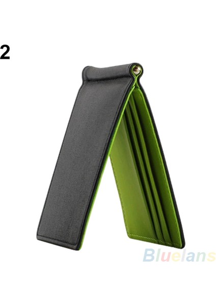 Unisex Ultra-Ince Sihirli Para Klipsi Suni Deri Kart Tutucu Bifold Mini Cüzdan (Yurt Dışından) fırsatları
