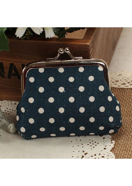 Kadın Mini Puantiyeli Pamuk Bozuk Para Cüzdanı Büküm Klipsli Çerçeveli Değişim Çanta Cüzdan (Yurt Dışından) indirimleri