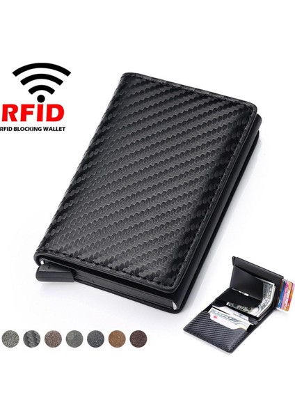 Yeni Erkek Kadın Akıllı Cüzdan Kredi Bankası Kart Tutucu Moda Çanta Alüminyum Alaşımlı Iş Rahat Mini Cüzdan Marka Pu Çanta (Yurt Dışından)