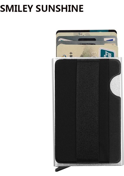 Ince Pop Up Kimlik Kartı Akıllı Cüzdan Ince Mini Kart Sahibi Erkek Çanta Rfıd Koruma Erkekler ve Kadınlar Için Alüminyum Metal Kart Sahibinin (Yurt Dışından)