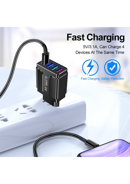 USB Şarj Aleti Hızlı Şarj 3.0 4.0 Bağlantı Noktası Hızlı Şarj Duvar Adaptörü iPhone 12 11 x Xiaomi Samsung Cep Telefonu Şarj Cihazı Qc 3.0 (Yurt Dışından) fırsatları