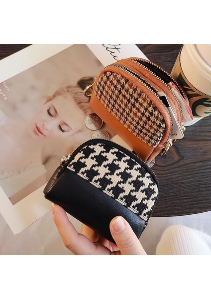 Layrussı Yeni Kumaş Bozuk Para Cüzdanı Kadın Çift Fermuarlı Küçük Cüzdan Anahtar Çantası Seyahat Kart Tutucu Moda Kadın Vintage Bozuk Para Çantaları (Yurt Dışından) indirimleri