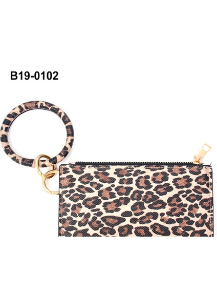Kadın Leopar Suni Deri Anahtarlık Bileklik Nakit Cep Kartı Zip Cüzdan Debriyaj (Yurt Dışından) indirimleri