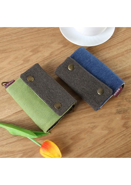 Yaratıcı Kızın Cüzdan Fermuarlı Telefon Cebi Çanta Kart Tutucu Patchwork Kadın Uzun Cüzdan Üç Katlı Kanvas Çanta (Yurt Dışından)