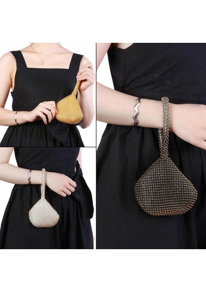 Taşınabilir Elmas Taklidi Bayan Cüzdanı Moda Kadın Metal Akşam El Çantası Zarif Tasarım Mini Düğün Çanta Çanta (Yurt Dışından)