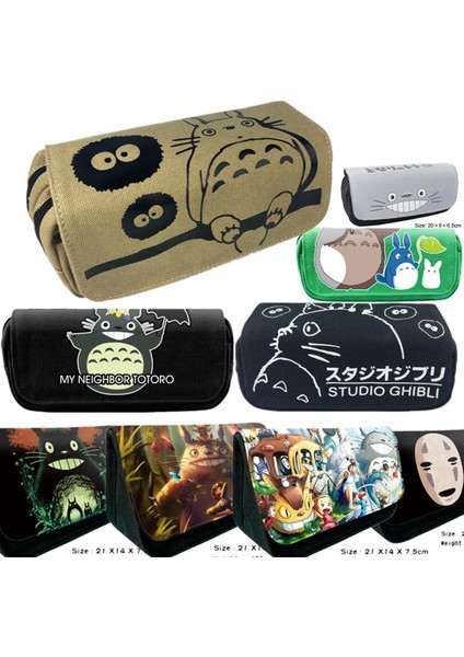 Totoro Kedi Hiçbir Yüz Adam Anime Kalem Kutusu Cüzdan Çanta Fermuarlar Okul Malzemeleri Kırtasiye Erkek Kız Hediyeler (Yurt Dışından)