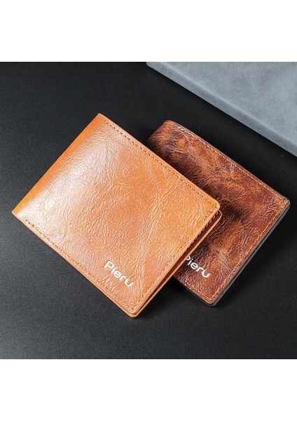 Yeni Retro Erkek Cüzdan Pu Deri Ince Cüzdan Erkek Ince Cüzdan Kart Sahibinin Küçük Para Çantalar Dolar Ince Çanta Unisex Cüzdan (Yurt Dışından)