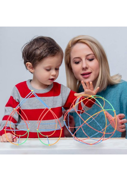 Bambu Çubukları Zeka Hayal ve Gücü Eğitici 300 Parça (180 Parça Çubuk 120 Parça Aparat) indirimleri