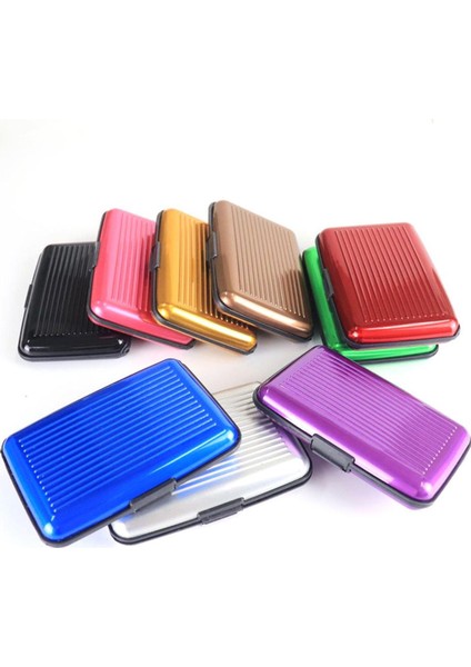 Erkekler Iş Kimlik Kredi Kartları Alüminyum Metal Su Geçirmez Cüzdan Anti-Manyetik Banka Kartı Kutusu Ofis Okul Aksesuarları (Yurt Dışından)