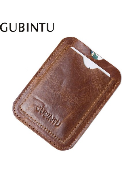 1 Adet Hakiki Deri Ince Cüzdan Kredi Kimlik Kartı Tutucu Çanta Para Durumda Erkekler Kadınlar Için Moda Çanta Kartvizit Kapağı (Yurt Dışından)