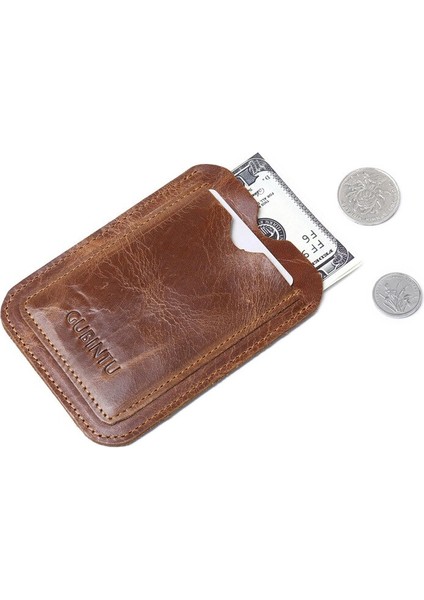 1 Adet Hakiki Deri Ince Cüzdan Kredi Kimlik Kartı Tutucu Çanta Para Durumda Erkekler Kadınlar Için Moda Çanta Kartvizit Kapağı (Yurt Dışından) fırsatları