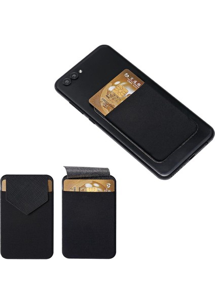 Moda Elastik Cep Telefonu Cüzdan Kart Tutucu Kredi Kimlik Kartı Tutucu Yapışkanlı Etiket Cep Kılıfı Deri Cep Telefonu Cebi (Yurt Dışından)