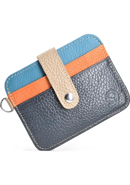 100% Dana Derisi Ince Kredi Kartı Tutucu Mini Cüzdan Anahtar Tutucu Banka Kredi Kartı Durumda Çanta Küçük Nakit Çanta Klip Cep (Yurt Dışından)