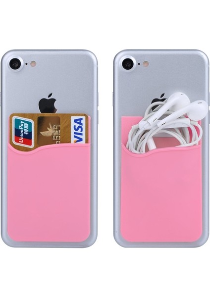 Çift Cep Elastik Streç Silikon Cep Telefonu Kımlık Kredi Kartı Tutucu Etiket Evrensel Cüzdan Kılıf Kart Sahibinin (Yurt Dışından) fiyatları