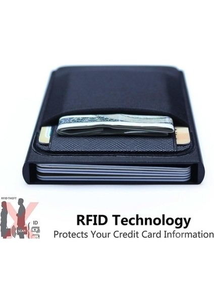 Erkekler Iş Alüminyum Nakit Kimlik Kartı Tutucu Rfıd Engelleme Ince Metal Cüzdan Bozuk Para Cüzdanı Kart Durumda Kredi Kartı Cüzdanı Rfid Cüzdan (Yurt Dışından)