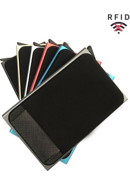 Erkekler Iş Alüminyum Nakit Kimlik Kartı Tutucu Rfıd Engelleme Ince Metal Cüzdan Bozuk Para Cüzdanı Kart Durumda Kredi Kartı Cüzdanı Rfid Cüzdan (Yurt Dışından) modelleri