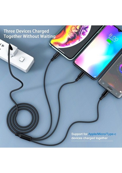 In 1 Mikro USB Tip C Şarj Kablosu Çoklu USB Bağlantı Noktası Çoklu USB Şarj Kablosu Usbc Cep Telefonu Kablosu iPhone 11 Samsung S10 (Yurt Dışından) fiyatları
