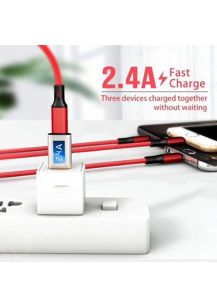 In 1 Mikro USB Tip C Şarj Kablosu Çoklu USB Bağlantı Noktası Çoklu USB Şarj Kablosu Usbc Cep Telefonu Kablosu iPhone 11 Samsung S10 (Yurt Dışından) modelleri