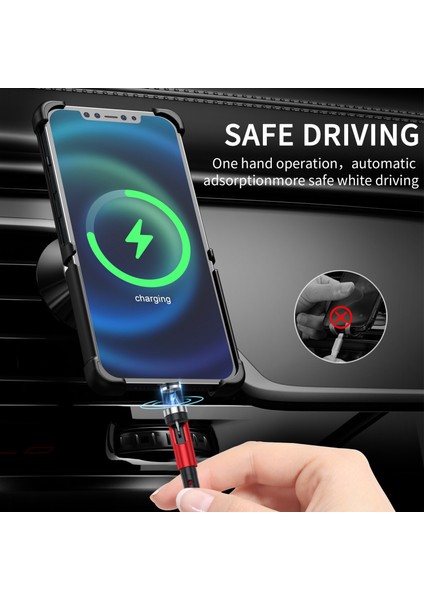 540 ° Döndür Manyetik Şarj Kablosu Hızlı Şarj Cihazı C Tipi iPhone Mikro USB Arayüzü Iphone Samsung Xiaomi Huawei Kulaklık (Yurt Dışından) fırsatları